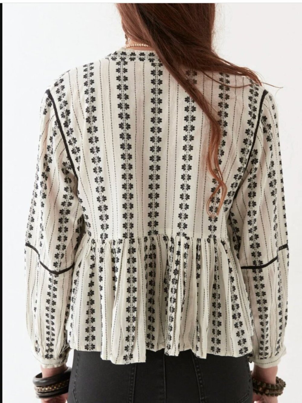 Maison Hotel Consuelito Blouse Pearl Jam 100% Cotton Size M View 6